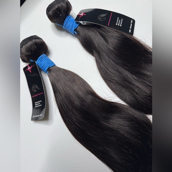 16 Inch Brazilian Human Hair Unprocessed Natural Straight black Hair 2 Bundles - Picture 11 of 12